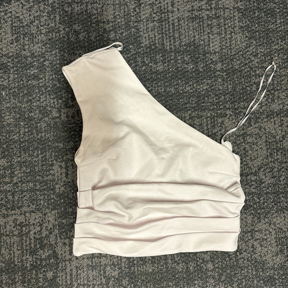 Zara white one shoulder top